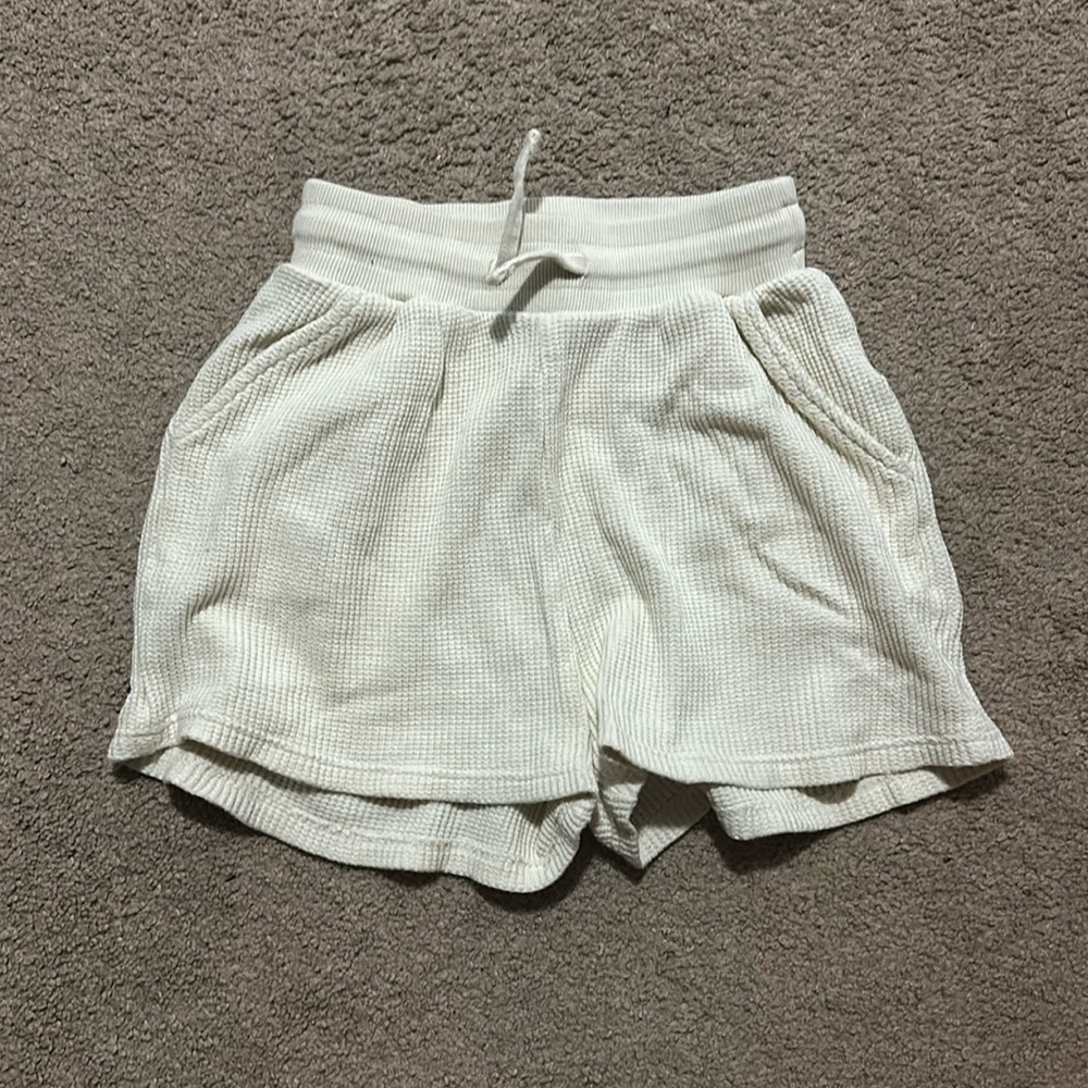 Cream waffle shorts!